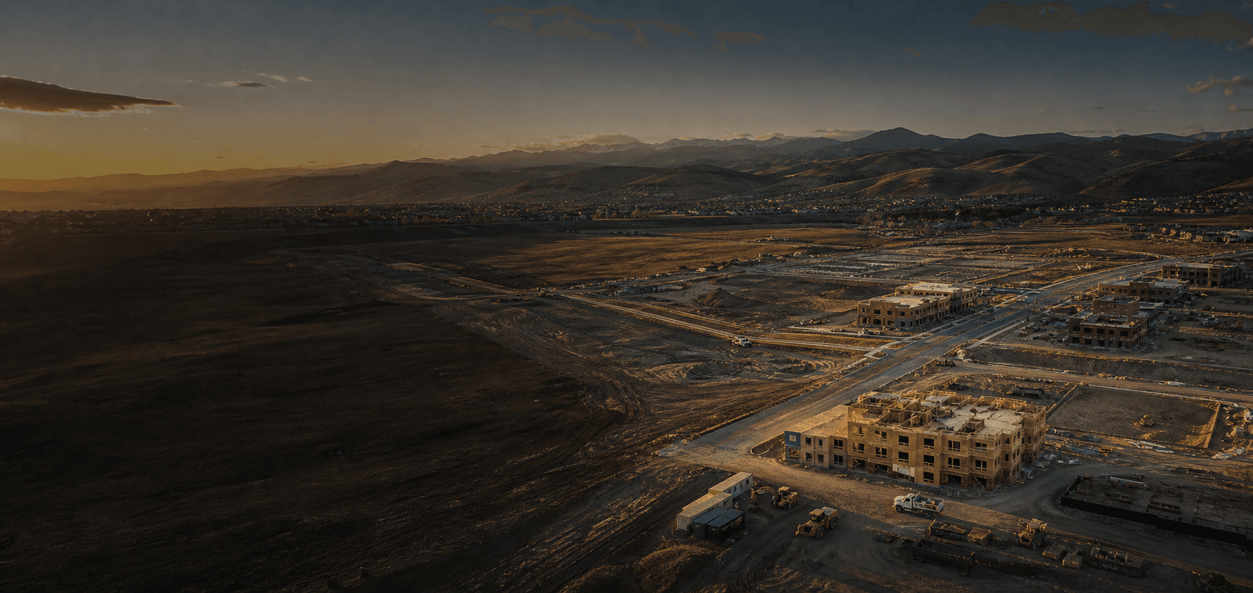 Aerial view of a property and surrounding landscape